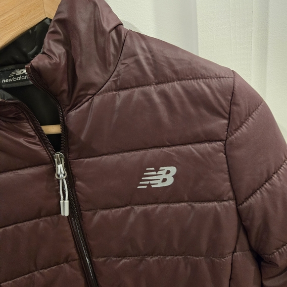 New Balance Maroon Puffer Jacket Sz Small E - Picture 3 of 5